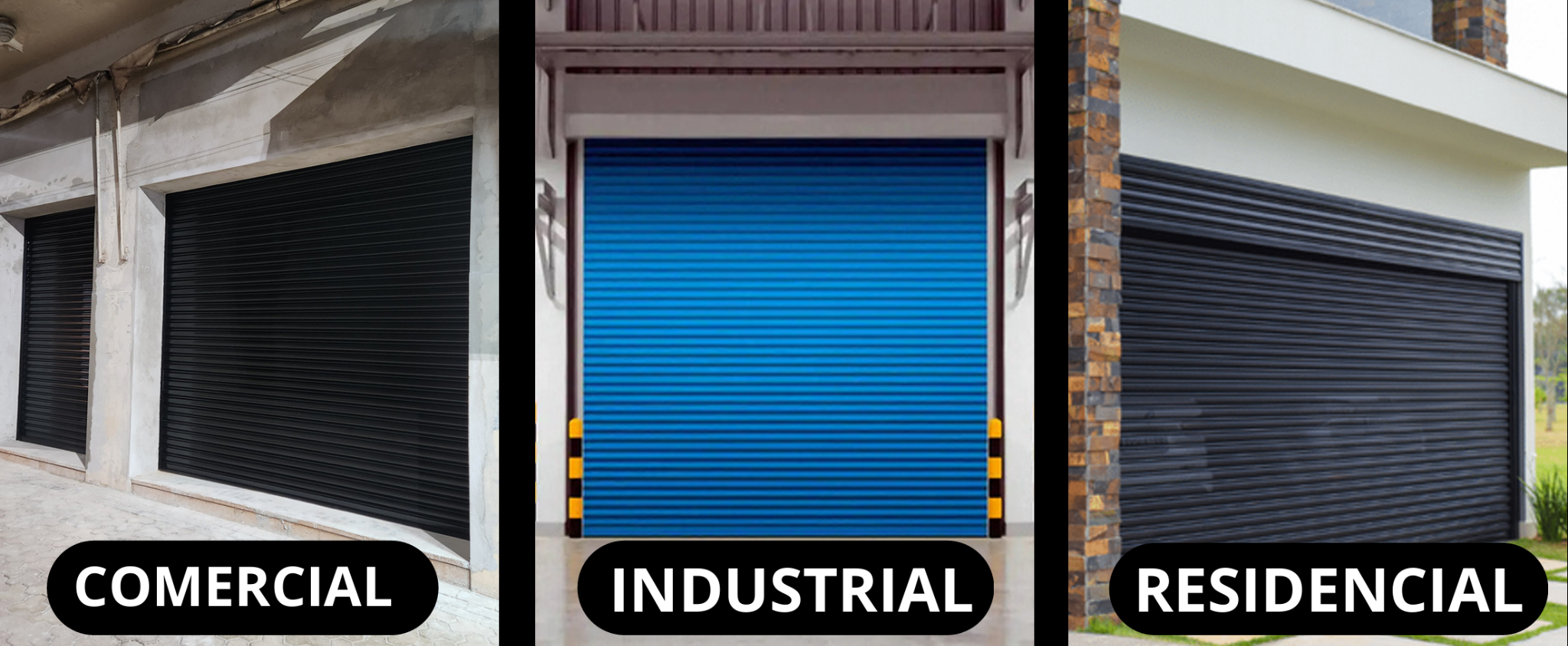 Tipos de portas de enrolar: comercial, industrial e residencial